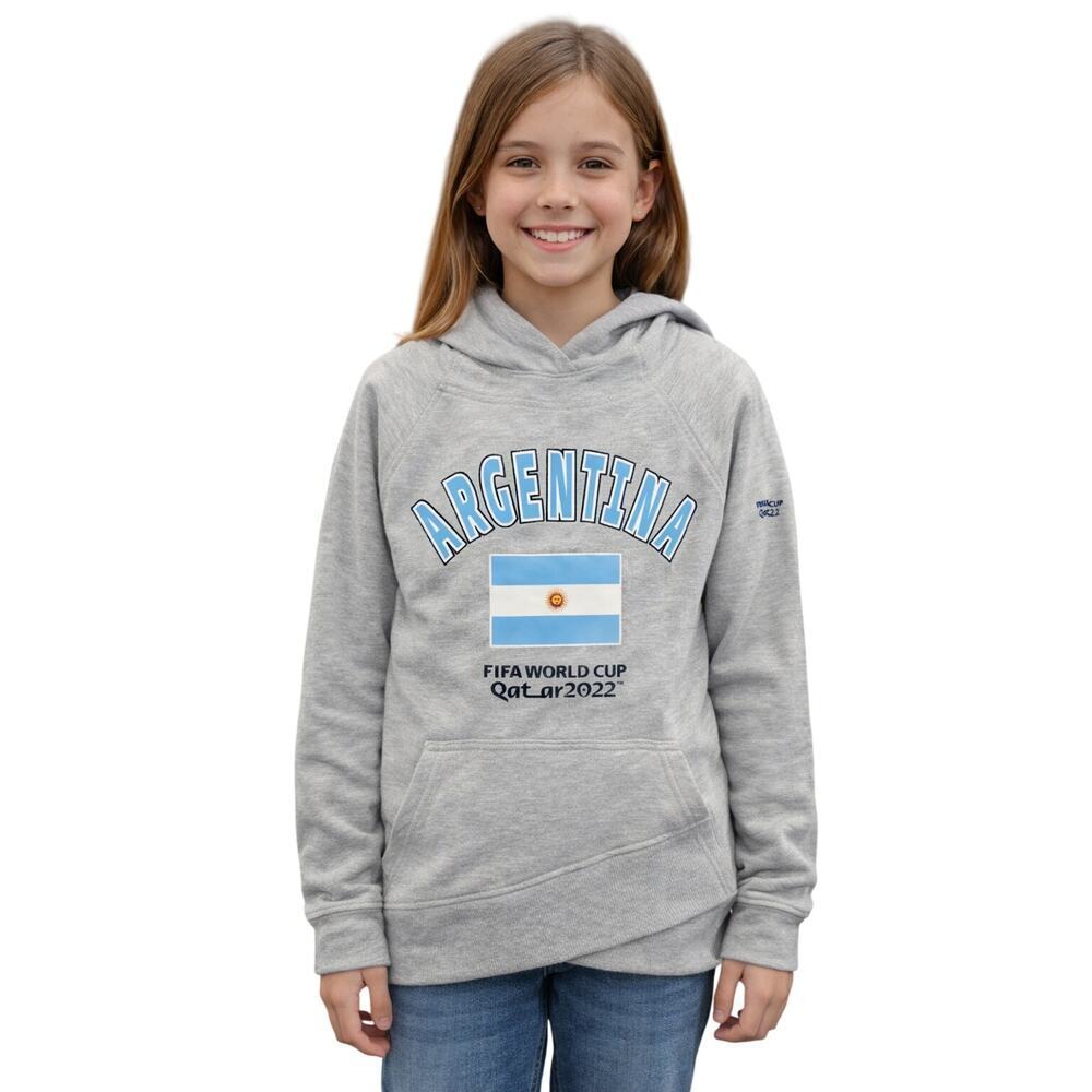 FIFA World Cup 2022 Argentina Gray Hoodie Girls Size S 7/8